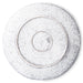 back of HKliving USA dinner plate in off white with modern speckled finish
