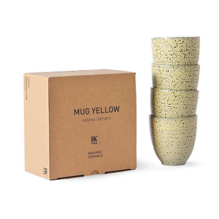 Gradient ceramics - mug yellow (set of 4)