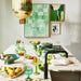 kitchen island and green accessories