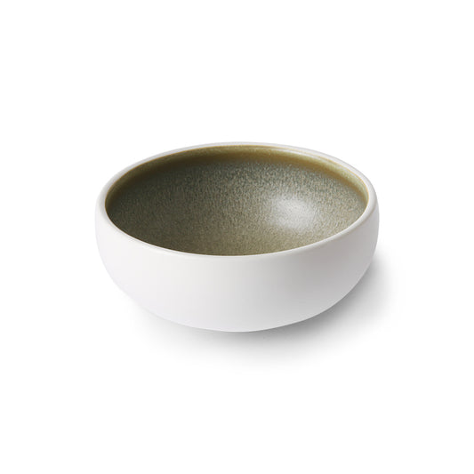 porcelain small bowl white outer green inside