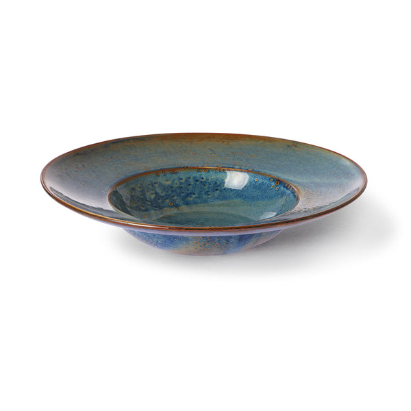 reactive glaze finished deep blue porcelain plate