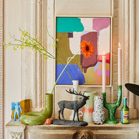 Ceramic twisted object - glossy olive