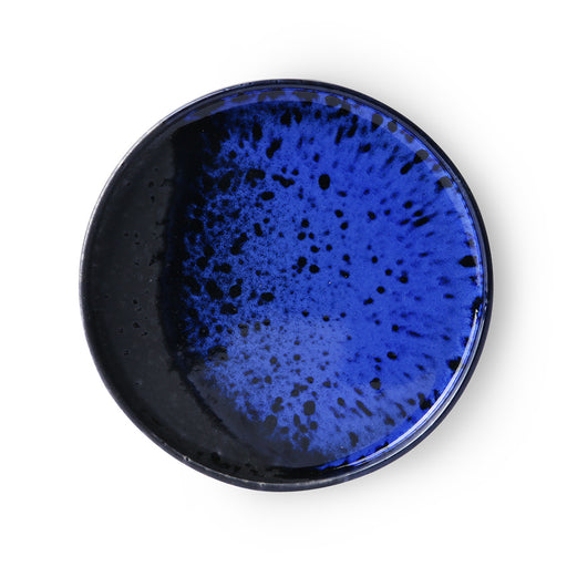 cobalt blue and black side or dessert plate