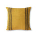 mustard yellow linen pillow with charcoal stripes