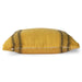 mustard yellow linen pillow with charcoal stripes and a zipper
