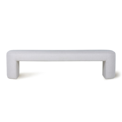 natural/ white fabric museum style bench