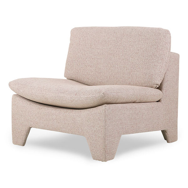blush colored lounge chair with big detachable pillow seating