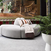 Linen striped lumbar pillow