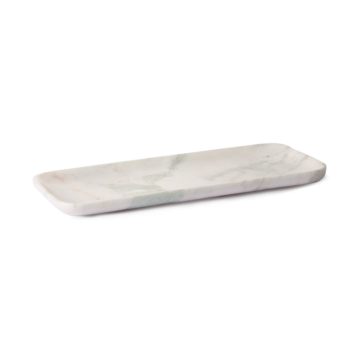 rectangle marble white green and pink tray