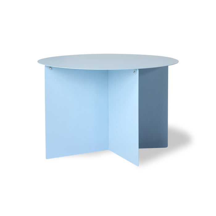 ice blue colored round side table