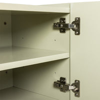 detail of hardware from media cabinet