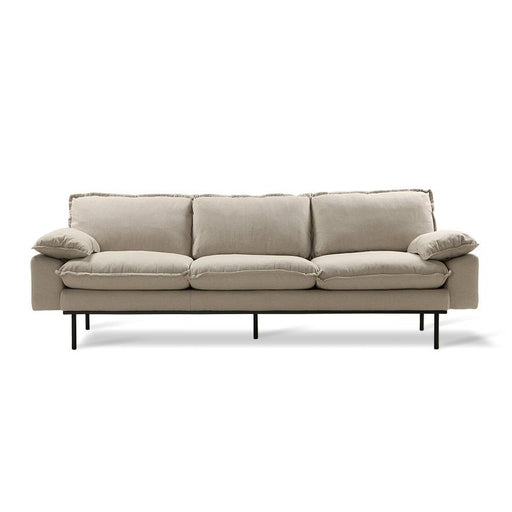 retro design sofa with detachable pillows in the color beige