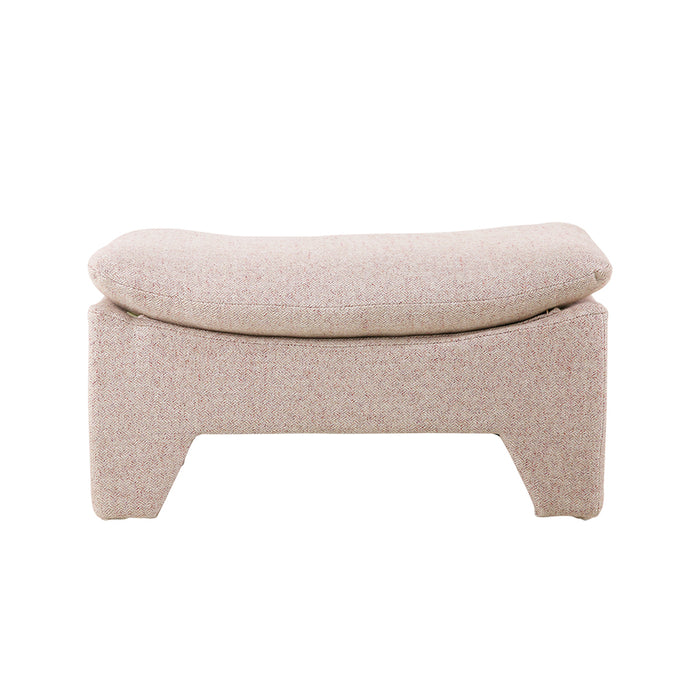 retro style ottoman bench in a pink/blush color