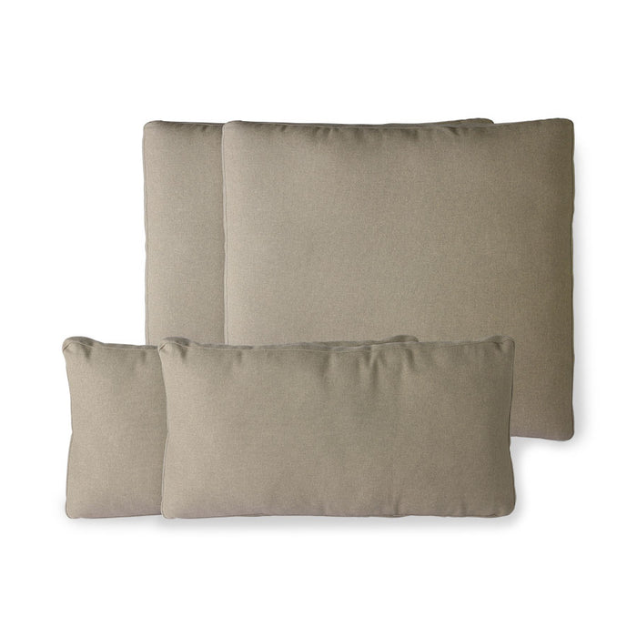 Aluminum outdoor sofa Chai / beige pillows