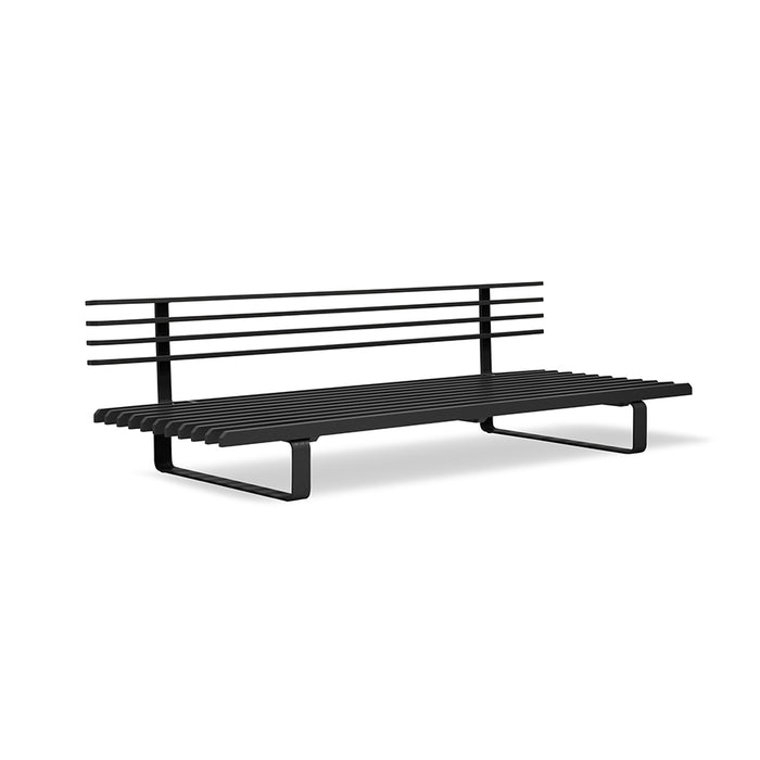 contemporary style outdoor lounge sofa made from black aluminum