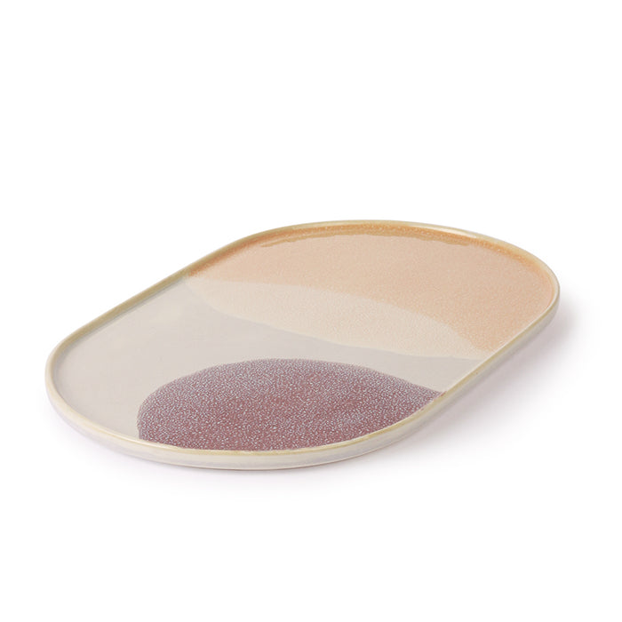 Gallery ceramics: oval dinner plate peach lilac - set of 2
