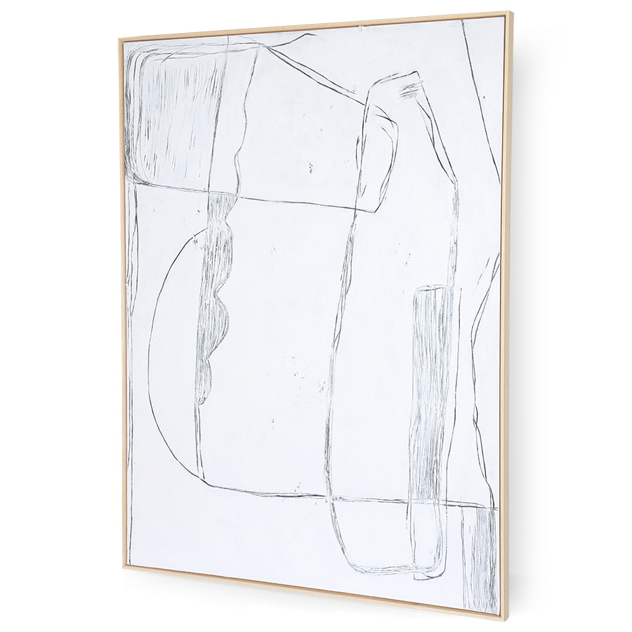 white canvas with ash wood shadow box by frame products from Amsterdam
