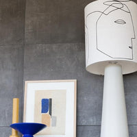 overall look of table lamp with face