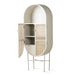  oval shaped cabinet with webbing doors