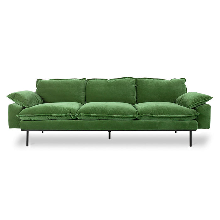 Retro Sofa / 4 seater / Royal velvet green