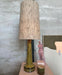 retro style table lamp with lava base and silk shade