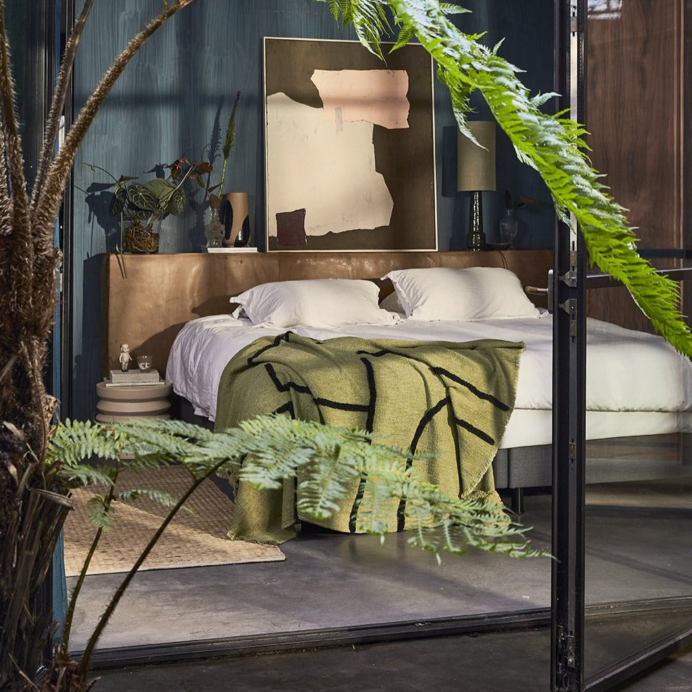 bedroom with jute rug for texture 