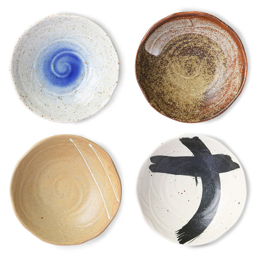 set of 4 shallow Kyoto bowls