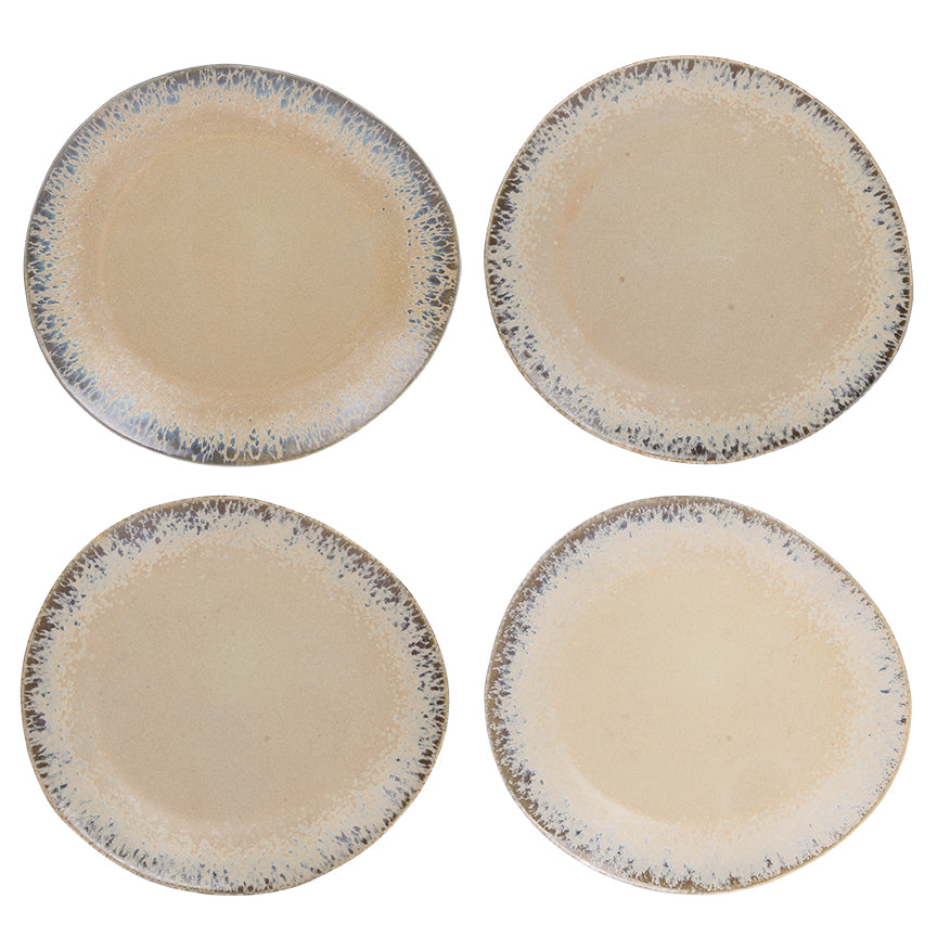 4 ceramic side plates with bark pattern