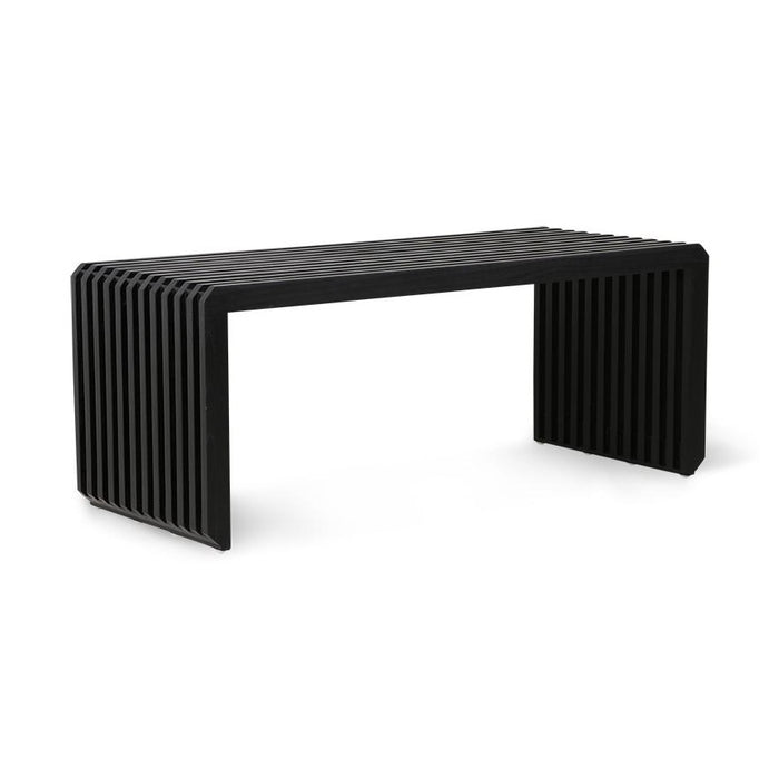 HK Living USA MZM4984 Slatted bench black wood handmade — HKliving USA