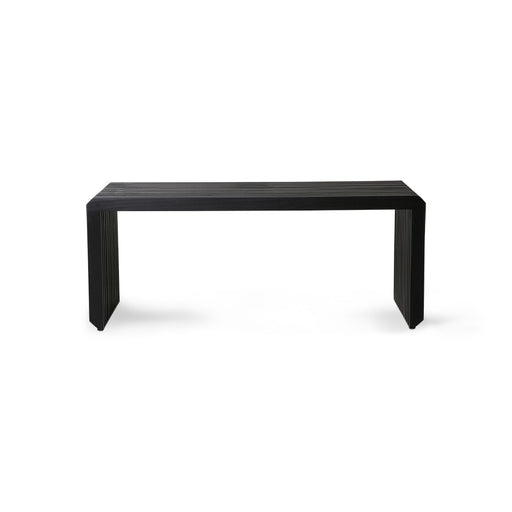 modern style black wooden bench