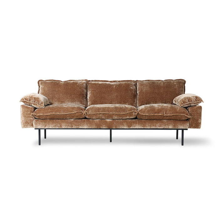 Retro Sofa / 3 seater / velvet corduroy aged gold