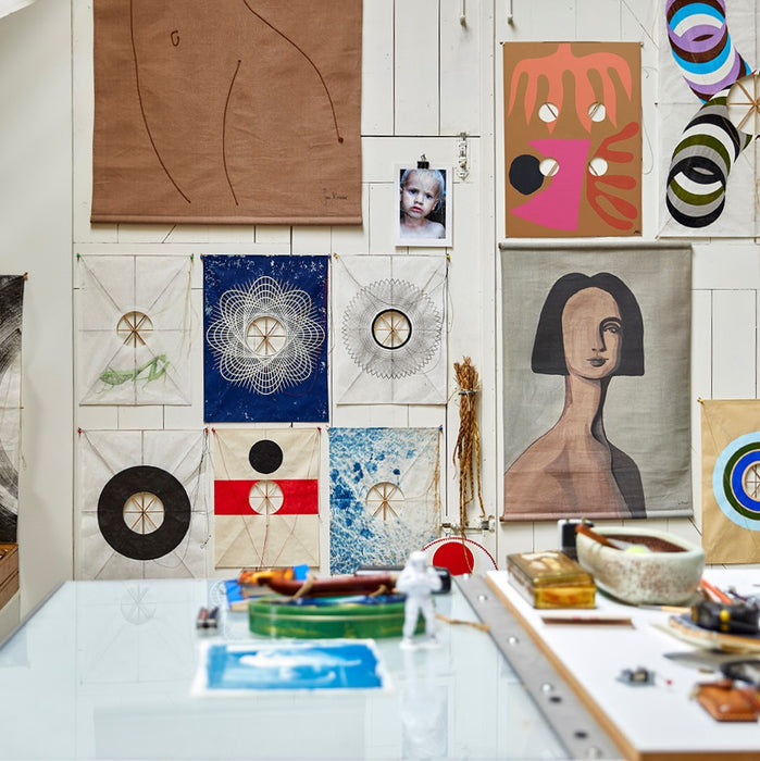 studio view of Dutch graphic artist Stella Molenaar
