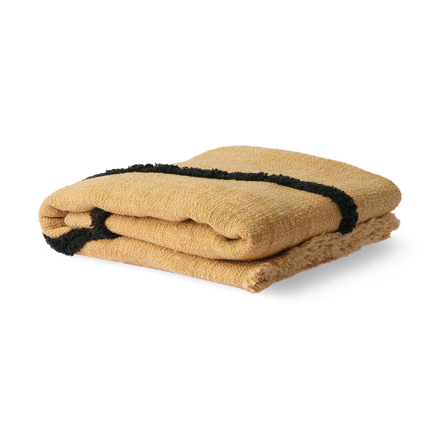 soft woven throw blanket ochre 