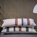 details of cotton and linen striped lumbar pillow