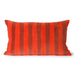 two toned red velvet lumbar pillow