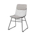 black metal wire chair with grey alternate seating cushion kit in grey fabric