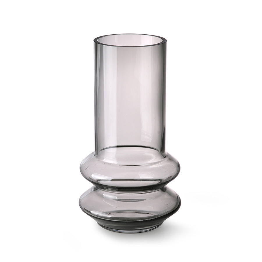 mid century modern style grey glass flower vase