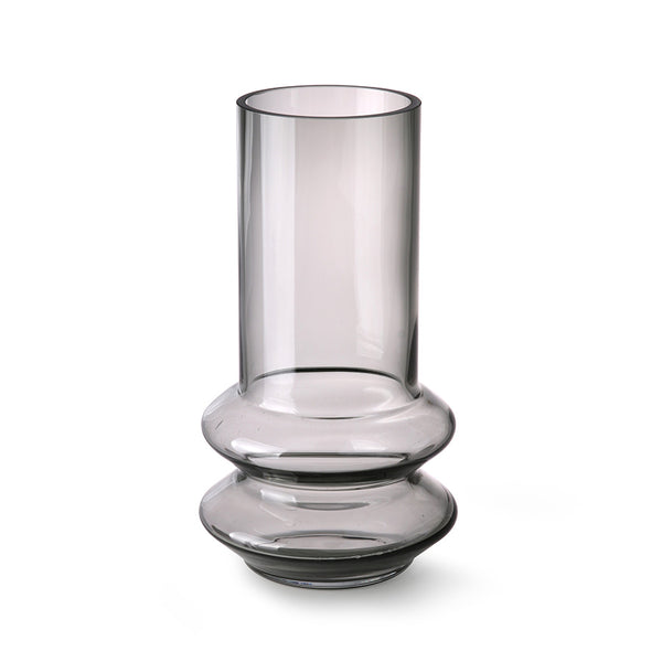 mid century modern style grey glass flower vase