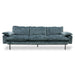 retro design sofa made from velvet petrol blue  fabric