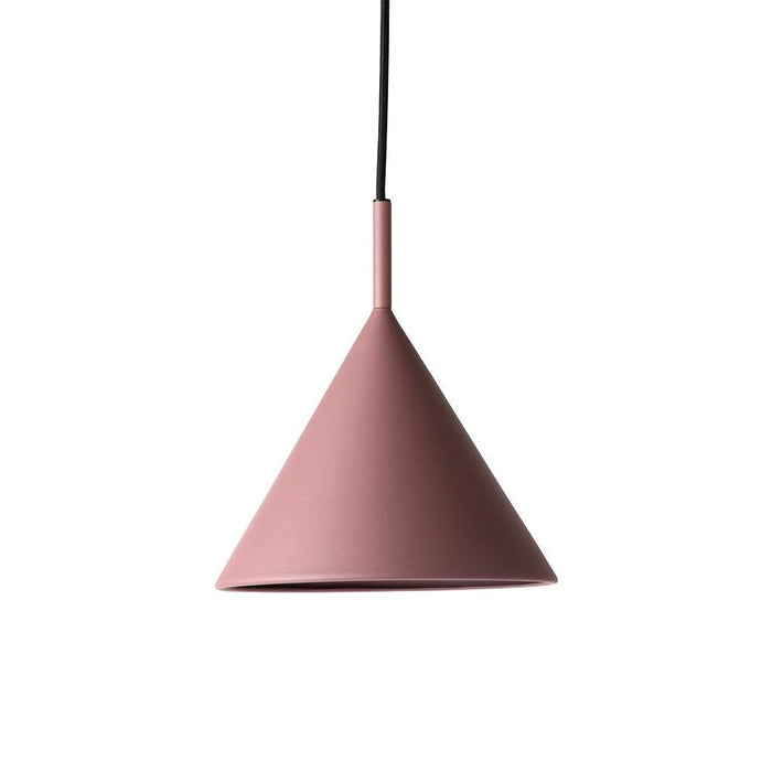 mminimal designed metal hanging light in a blush pink color