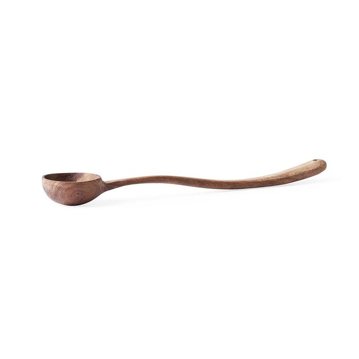 wooden drinking spoon with curved handle