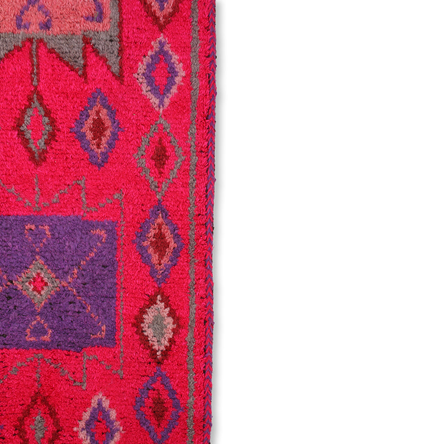 HKliving USA TTK3059 hand knotted woolen runner bright pink with