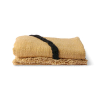 soft woven throw blanket ochre folded