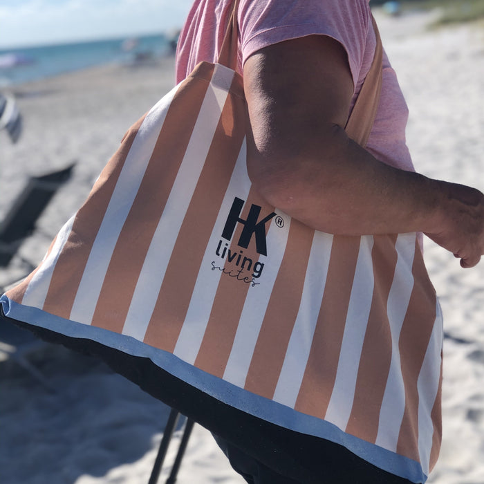 HKliving beach tote with stripes