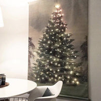 HK living USA christmas tree wall chart with lights