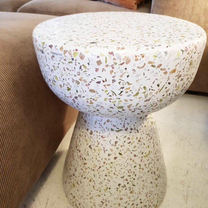 detail of terrazzo side table