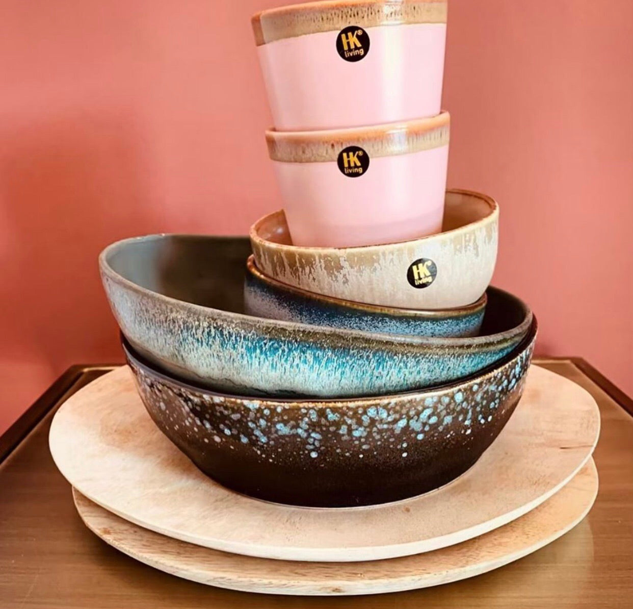 70s ceramics pasta bowl Galaxy (set of 2)