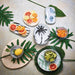 tropical table setting with HK living porcelain