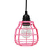 sturdy metal cast pendant lamp in bright pink