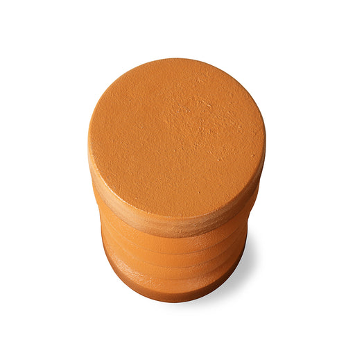 terracotta small side table seen from top